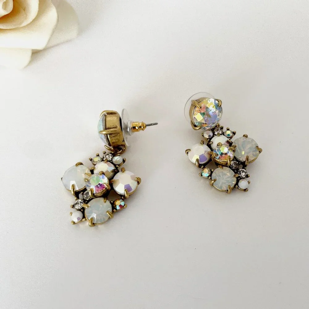 J Crew Aurora Borealis Crystal Dangle Earrings - Picture 7 of 7